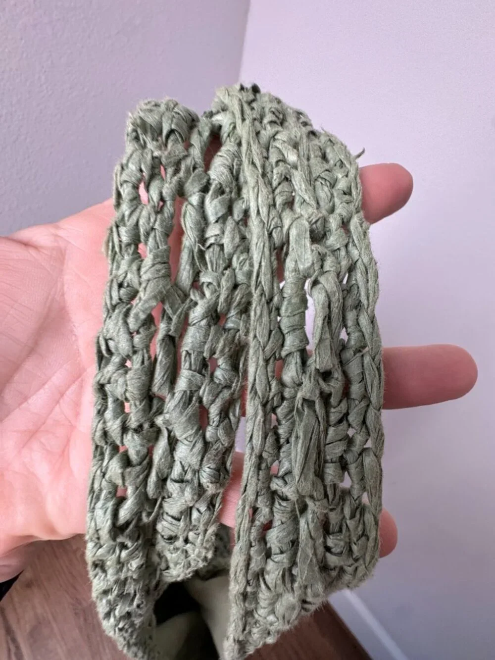 Haute Hippie  Raffia Woven Hobo Bag Mint Green Boho Woven